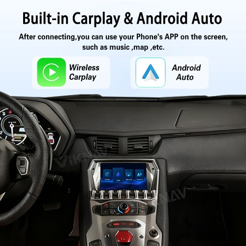 Viknav Linux System Wireless Carplay Android Auto Decorder Box For Lamborghini 2011-2018 GPS Navigatipn Original Car Radio Screen