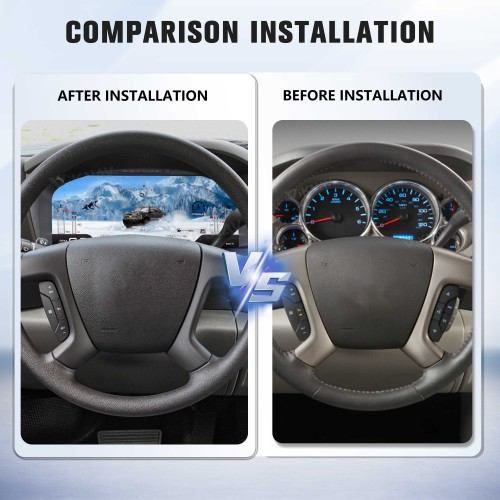 Viknav 15.1 Inch LCD Screen Car Digital Cluster For Chevrolet Silverado GMC Sierra 2007-2013 Linux System Car Digital Speedometer Dashboard Panel Instrument Panel Virtual Cockpit