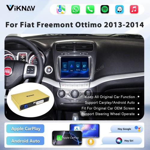 Viknav Linux System Wireless Carplay Android Auto Decorder Box For Fiat Freemont Ottimo 2013-2014 Decoding Box Upgrade Interface Autolink Airplay