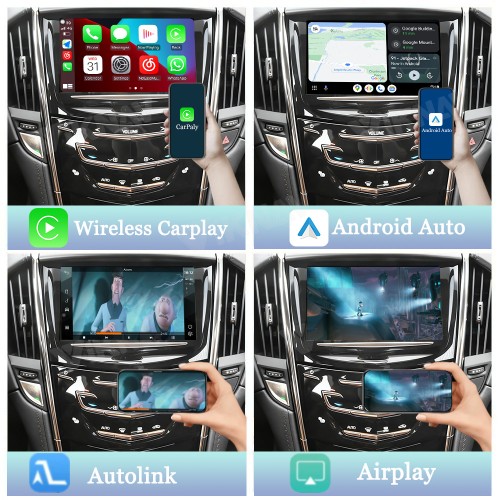 Viknav decoder box for Cadillac ATS-L 2014-2020 Linux Box Wireless CarPlay Android Auto Retain OEM