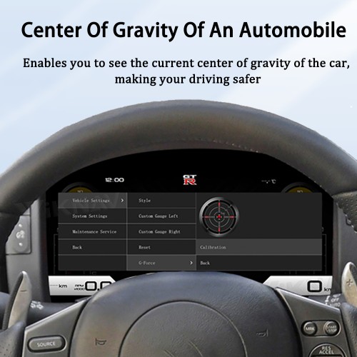 Viknav 12.3inch For Nissan GTR 2008-2015 LCD Digital Cluster Dashboard Panel Speedometer Screen Virtual Instrument Cluster Virtual Cockpit