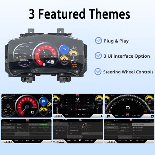 Viknav 12.3inch For Nissan GTR 2008-2015 LCD Digital Cluster Dashboard Panel Speedometer Screen Virtual Instrument Cluster Virtual Cockpit