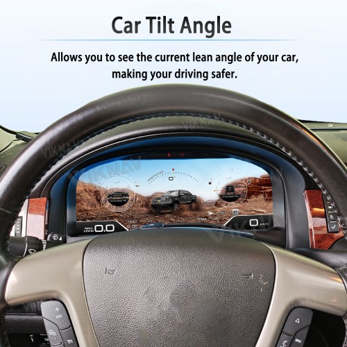 Viknav 15.1 Inch LCD Screen Car Digital Cluster For GMC Yukon Chevrolet Silverado Tahoe Suburban 2007-2013 Linux System Car Digital Speedometer Dashboard Panel Instrument Panel Virtual Cockpit