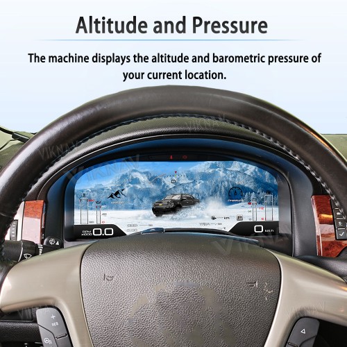 Viknav 15.1 Inch LCD Screen Car Digital Cluster For GMC Yukon Chevrolet Silverado Tahoe Suburban 2007-2013 Linux System Car Digital Speedometer Dashboard Panel Instrument Panel Virtual Cockpit