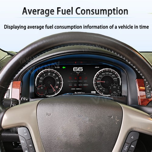 Viknav 15.1 Inch LCD Screen Car Digital Cluster For GMC Yukon Chevrolet Silverado Tahoe Suburban 2007-2013 Linux System Car Digital Speedometer Dashboard Panel Instrument Panel Virtual Cockpit