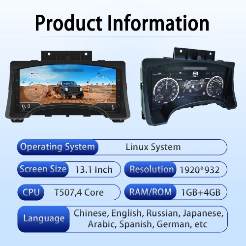 Viknav 15.1inch For Ford F150 2009-2014 LCD Digital Cluster Dashboard Panel Speedometer Screen Virtual Instrument Cluster Virtual Cockpit