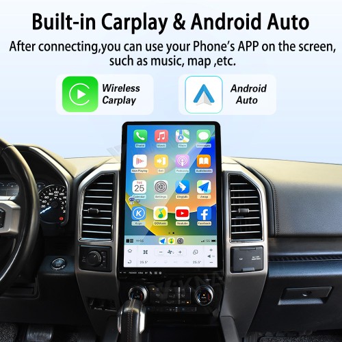 Viknav Upgrade Android Car Radio For Ford F150 2015-2022 16.8 inch Wireless Carpaly Android Auto Touch Screen GPS Navigation Multimedia player Auto Stereo Head Unit