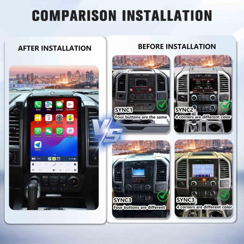 Viknav 14.4 Inch Car Radio Android 13 For Ford F150 2015-2020 Stereo Wireless Carplay Android Auto Touch Screen GPS Navigation Multimedia player 128GB