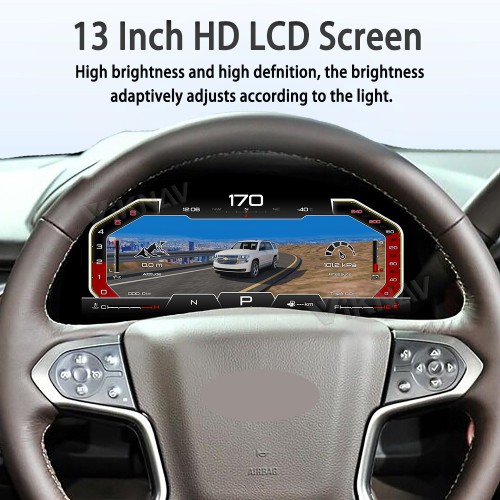 Viknav 13 Inch Car Digital Cluster For Chevrolet Tahoe Suburban GMC Yukon 2014-2020 LCD Car Digital Speedometer Dashboard Panel Instrument Panel Virtual Cockpit