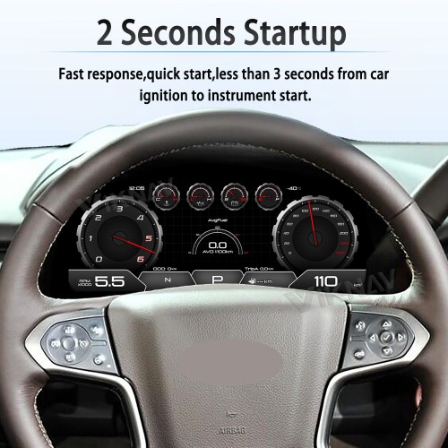 Viknav 13 Inch Car Digital Cluster For Chevrolet Tahoe Suburban GMC Yukon 2014-2020 LCD Car Digital Speedometer Dashboard Panel Instrument Panel Virtual Cockpit