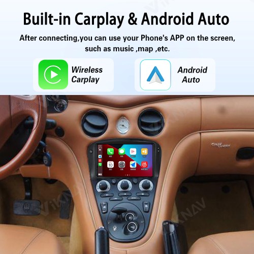 Android System 8 Inch Car Radio For Maserati Coupe 3200GT 4200GT 2002-2010 Auto Stereo Wireless Carplay GPS Navigation Multimedia Player Touch Screen (128GB)
