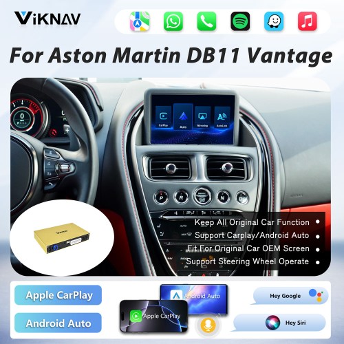 Viknav linux system wireless carplay android auto decoder box for Aston Martin DB11 Vantage GPS Navigatipn Original Car Radio Screen