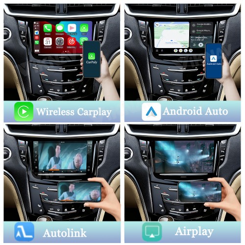 Viknav  Linux System Decoder Box for Cadillac XTS 2013-2017  Wireless CarPlay Android Auto Upgrade Interface Retain OEM CUE Screen & Functions