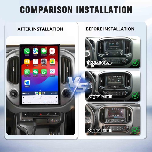 Viknav 14.4 Inch Car Radio For Chevrolet Colorado GMC Canyon 2014-2018 Touch Screen Upgrade Android Head Unit Wireless Carplay Car GPS Navigation Multimedia Player