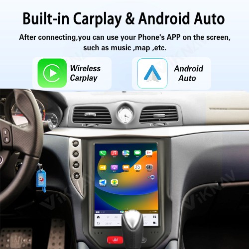 10.5 Inch Android System Car Radio for Maserati GranTurismo 2007-2017 Carplay Multimedia Video Player GPS Navigation Touch Screen 128GB(Matte)