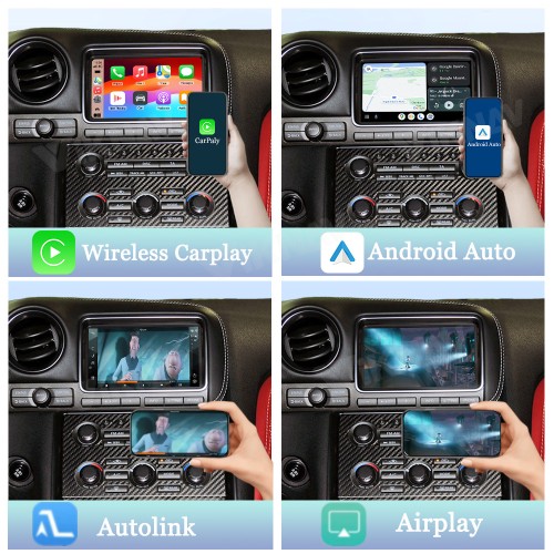 Viknav Linux Interface Box for Nissan GTR R35 2008-2015 Wireless CarPlay Android Auto Decoder BoxGPS Navigation Support Original Car Screen