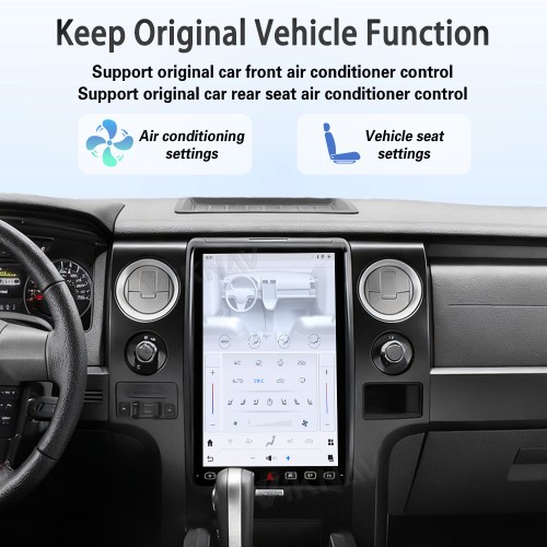 Viknav 14.4 Inch Car Radio Android and Digital Cluster Dashboard Panel Speedometer For Ford F150 2013-2014 Stereo Wireless Carplay Android Auto Touch Screen GPS Navigation Multimedia Player