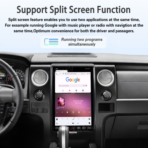 Viknav 14.4 Inch Car Radio Android and Digital Cluster Dashboard Panel Speedometer For Ford F150 2013-2014 Stereo Wireless Carplay Android Auto Touch Screen GPS Navigation Multimedia Player