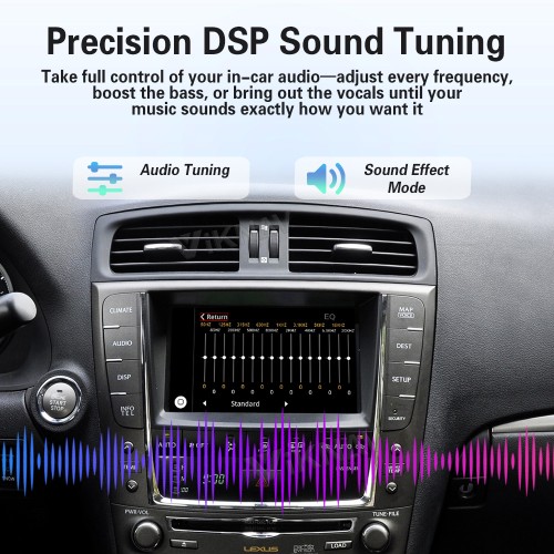 Viknav Linux Interface Box for Lexus IS 2005 -2019 Wireless CarPlay Decoder Android Auto GPS Navigation  Original Car Radio Screen