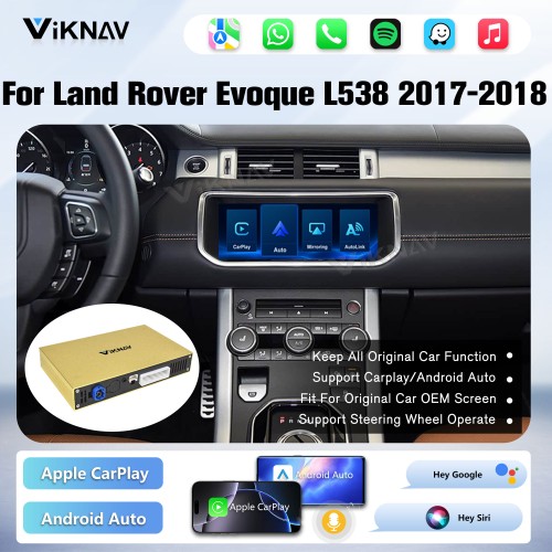 Viknav Linux System Wireless Carplay Android Auto Decorder Box For Land Rover Evoque L538 2017-2018 GPS Navigatipn Original Car Radio Screen