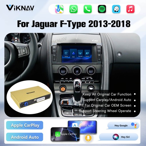 Viknav Linux System Wireless Carplay Android Auto Decorder Box For Jaguar F-Type 2013-2018 GPS Navigatipn Original Car Radio Screen