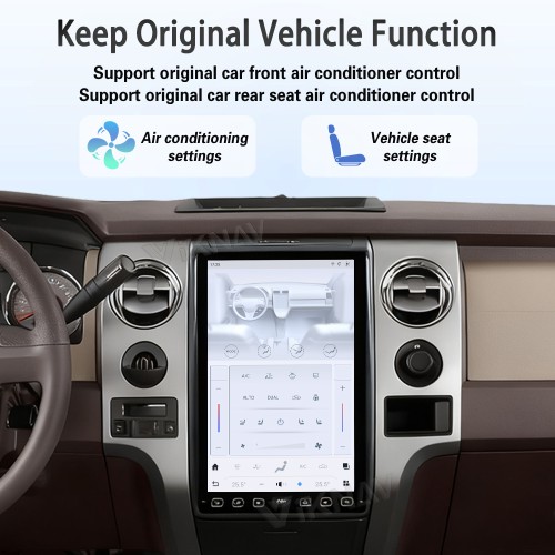 Viknav 14.4 Inch Car Radio Android and Digital Cluster Dashboard Panel Speedometer For Ford F150 2009-2012 Stereo Wireless Carplay Android Auto Touch Screen GPS Navigation Multimedia Player