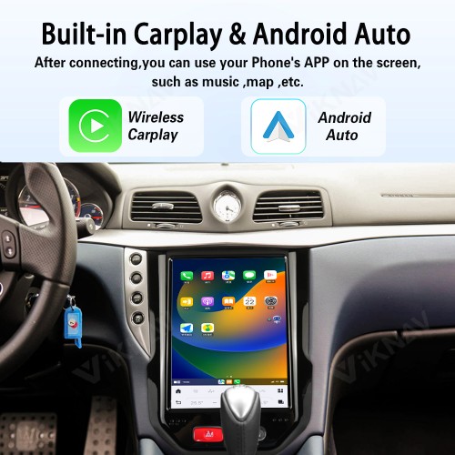 10.5 Inch Android System Car Radio for Maserati GranTurismo 2007-2017 Carplay Multimedia Video Player GPS Navigation Touch Screen 128GB(Glossy)