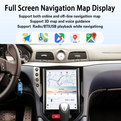 10.5 Inch Android System Car Radio for Maserati GranTurismo 2007-2017 Carplay Multimedia Video Player GPS Navigation Touch Screen 128GB(Glossy)