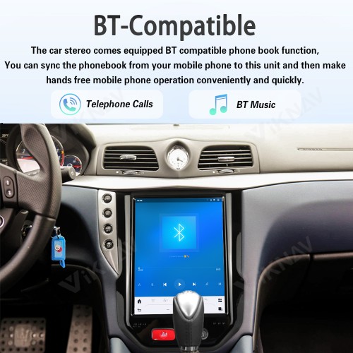 10.5 Inch Android System Car Radio for Maserati GranTurismo 2007-2017 Carplay Multimedia Video Player GPS Navigation Touch Screen 128GB(Glossy)