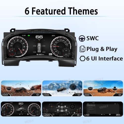Viknav 14 inch Touch Screen Android Car Radio For GMC YUKON/Chevy Suburban Tahoe 2007-2013 Wireless Carplay GPS Navigation With 15.1 Inch Car Digital Cluster