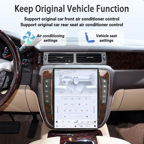 Viknav 14 inch Touch Screen Android Car Radio For GMC YUKON/Chevy Suburban Tahoe 2007-2013 Wireless Carplay GPS Navigation With 15.1 Inch Car Digital Cluster