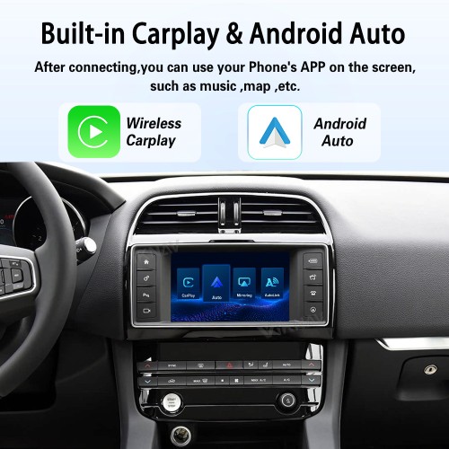 Viknav Linux Interface Box for Jaguar XE XF F-Pace 2016-2019 Wireless CarPlay Decoder Android Auto GPS Navigatipn Original Car Radio Screen