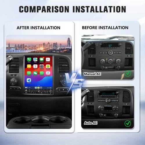 Viknav 12.1 inch Touch Screen Android Car Radio For Chevrolet Silverado GMC SIERRA 2007-2013 Wireless Carplay GPS Navigation With 15.1 Inch Car Digital Cluster