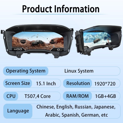 Viknav 12.1 inch Touch Screen Android Car Radio For Chevrolet Silverado GMC SIERRA 2007-2013 Wireless Carplay GPS Navigation With 15.1 Inch Car Digital Cluster