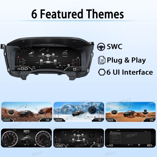 Viknav 12.1 inch Touch Screen Android Car Radio For Chevrolet Silverado GMC SIERRA 2007-2013 Wireless Carplay GPS Navigation With 15.1 Inch Car Digital Cluster