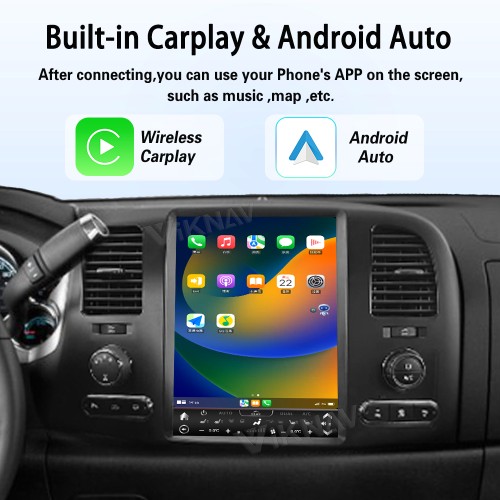 Viknav 12.1 inch Touch Screen Android Car Radio For Chevrolet Silverado GMC SIERRA 2007-2013 Wireless Carplay GPS Navigation With 15.1 Inch Car Digital Cluster