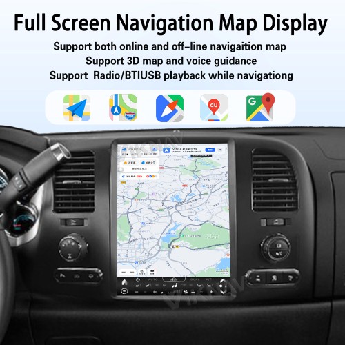 Viknav 12.1 inch Touch Screen Android Car Radio For Chevrolet Silverado GMC SIERRA 2007-2013 Wireless Carplay GPS Navigation With 15.1 Inch Car Digital Cluster