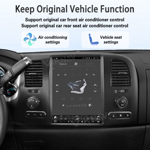 Viknav 12.1 inch Touch Screen Android Car Radio For Chevrolet Silverado GMC SIERRA 2007-2013 Wireless Carplay GPS Navigation With 15.1 Inch Car Digital Cluster