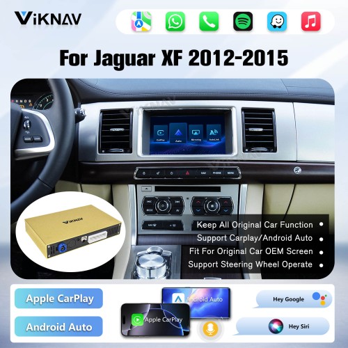 Viknav Linux System Wireless Carplay Android Auto Decorder Box For Jaguar XF 2012-2015 GPS Navigatipn Original Car Radio Screen
