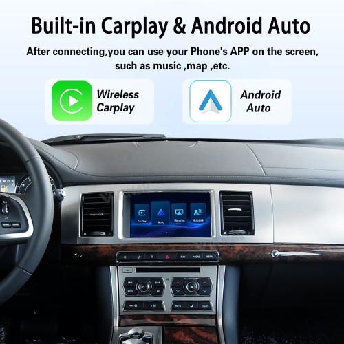 Viknav Linux System Wireless Carplay Android Auto Decorder Box For Jaguar XF 2012-2015 GPS Navigatipn Original Car Radio Screen