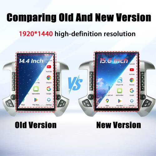 Viknav 15.6 inch Touch Screen Android Car Radio For Chevrolet Silverado GMC SIERRA 2014-2018 Wireless Carplay GPS Navigation With 13 Inch Car Digital Cluster