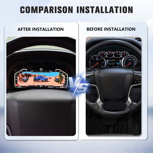 Viknav 15.6 inch Touch Screen Android Car Radio For Chevrolet Silverado GMC SIERRA 2014-2018 Wireless Carplay GPS Navigation With 13 Inch Car Digital Cluster