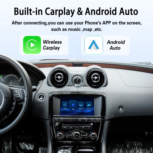 Viknav Linux System Wireless Carplay Android Auto Decorder Box For Jaguar XJ XJL 2010-2018 GPS Navigatipn Original Car Radio Screen