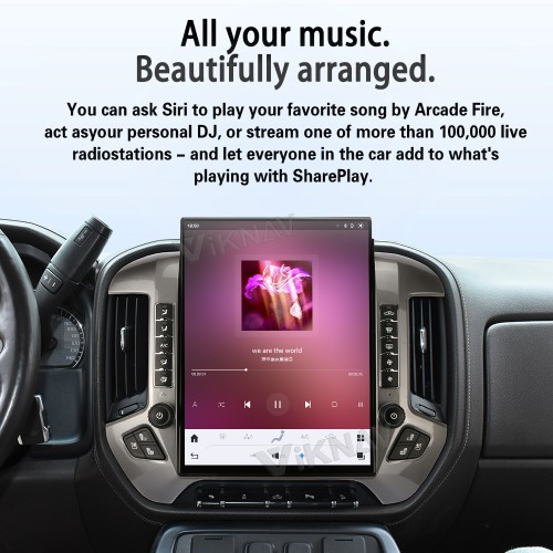 Viknav 15.6 inch Touch Screen Android Car Radio For Chevrolet Silverado GMC SIERRA 2014-2018 Wireless Carplay GPS Navigation With 13 Inch Car Digital Cluster