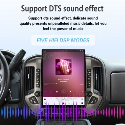 Viknav 15.6 inch Touch Screen Android Car Radio For Chevrolet Silverado GMC SIERRA 2014-2018 Wireless Carplay GPS Navigation With 13 Inch Car Digital Cluster
