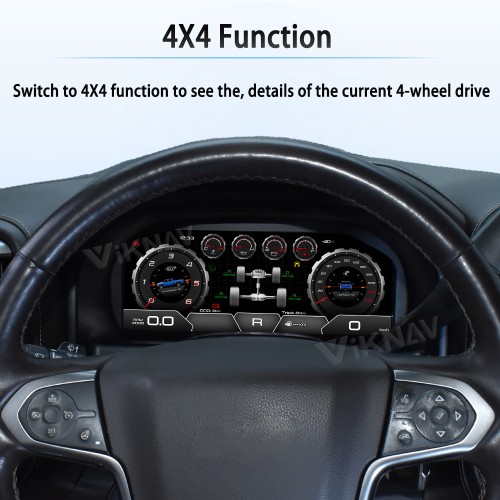 Viknav 15.6 inch Touch Screen Android Car Radio For Chevrolet Silverado GMC SIERRA 2014-2018 Wireless Carplay GPS Navigation With 13 Inch Car Digital Cluster