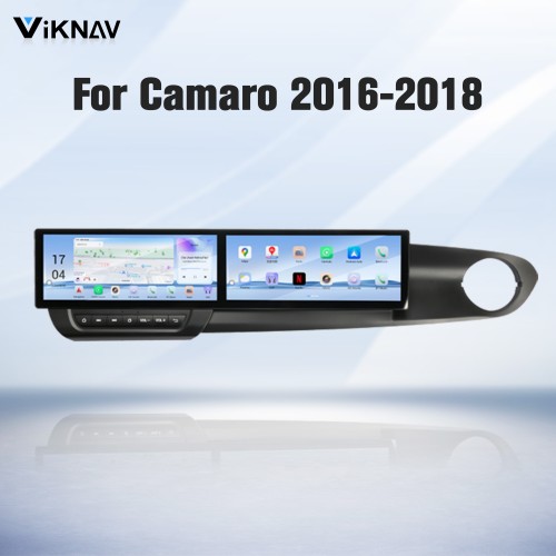 Viknav 26" Dual Touch Screen Car Radio For Chevrolet Camaro 2016 2017 2018 Multimedia Player Android Auto GPS Navigation Wireless Carplay (OEM 8 Inch)