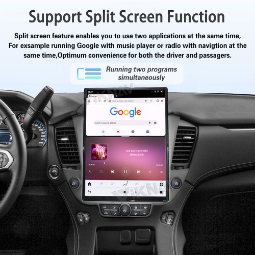 Viknav 15.6 inch Touch Screen Android Car Radio For Chevrolet Tahoe Suburban GMC Yukon 2014-2020 Wireless Carplay GPS Navigation With 13 Inch Car Digital Cluster