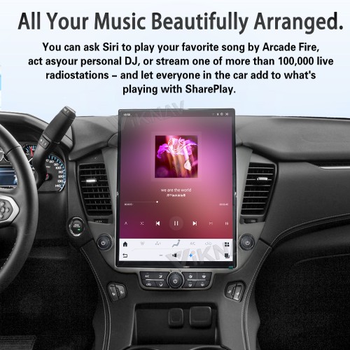 Viknav 15.6 inch Touch Screen Android Car Radio For Chevrolet Tahoe Suburban GMC Yukon 2014-2020 Wireless Carplay GPS Navigation With 13 Inch Car Digital Cluster