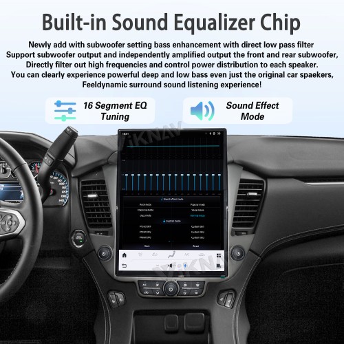 Viknav 15.6 inch Touch Screen Android Car Radio For Chevrolet Tahoe Suburban GMC Yukon 2014-2020 Wireless Carplay GPS Navigation With 13 Inch Car Digital Cluster